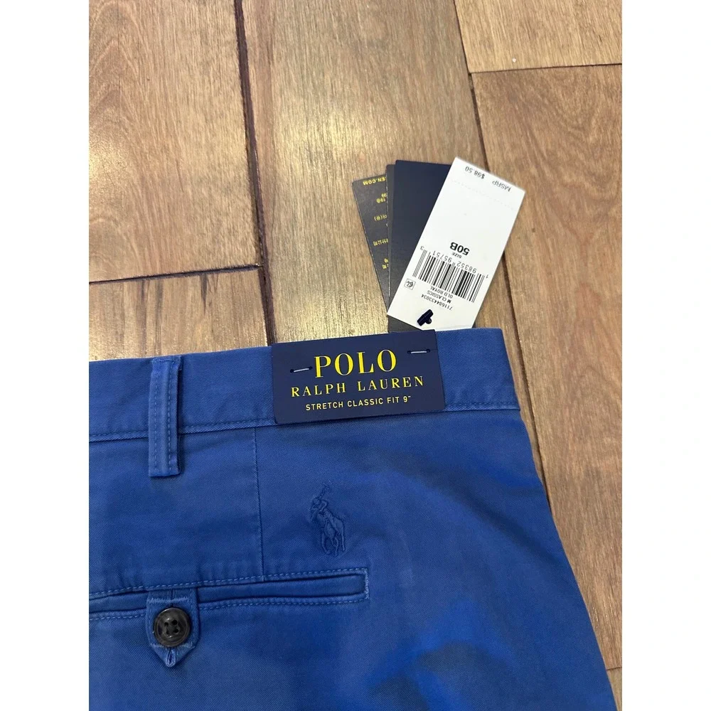 Polo Ralph Lauren Mens Big & Tall 50 Old Royal Blue Stretch Classic Fit 9 Shorts